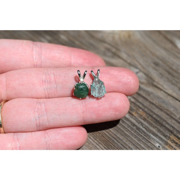 Aquamarine, Emerald pendant - Picture 1 of 3